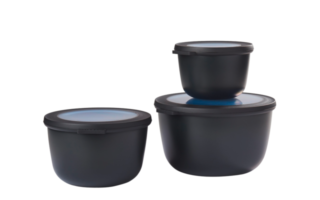 Mepal Cirqula multi bowl set round 3 pieces 500 / 1000 / 2000 ml nordic black