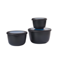 Mepal Cirqula Multischüsselset rund 3 teilig 500 / 1000 / 2000 ml nordic black