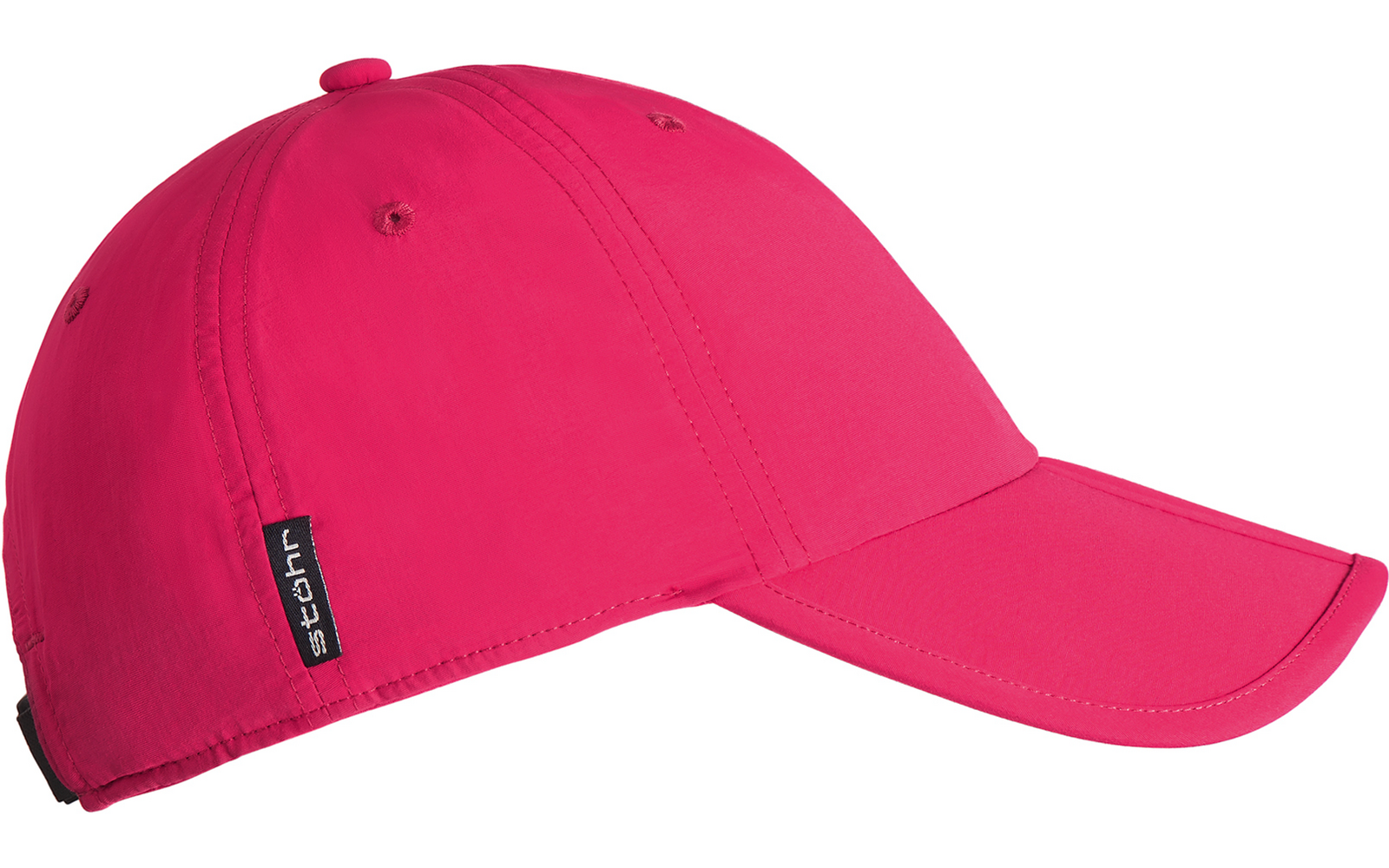 Rote Baseballkappe seitlich fotografiert