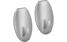 Metaltex pullCLEAN Klebehaken oval 2-er Set Silber