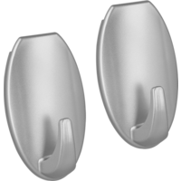 Metaltex pullCLEAN Klebehaken oval 2er Set Silber