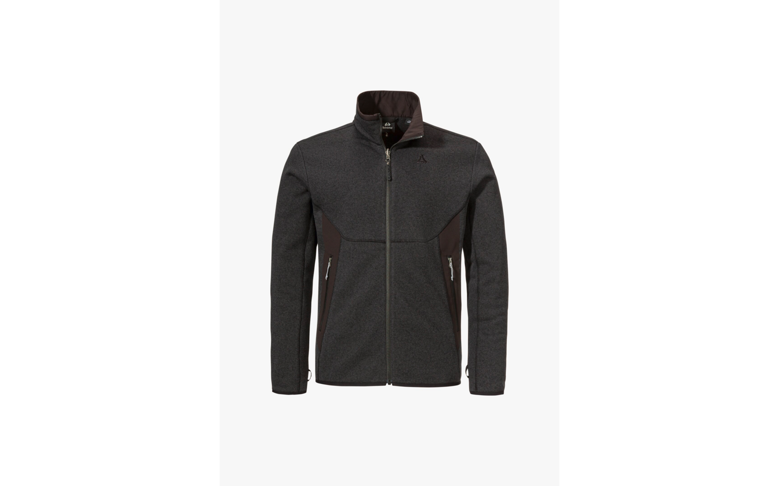 Schwarze Herrenjacke mit Reißverschluss und Stehkragen