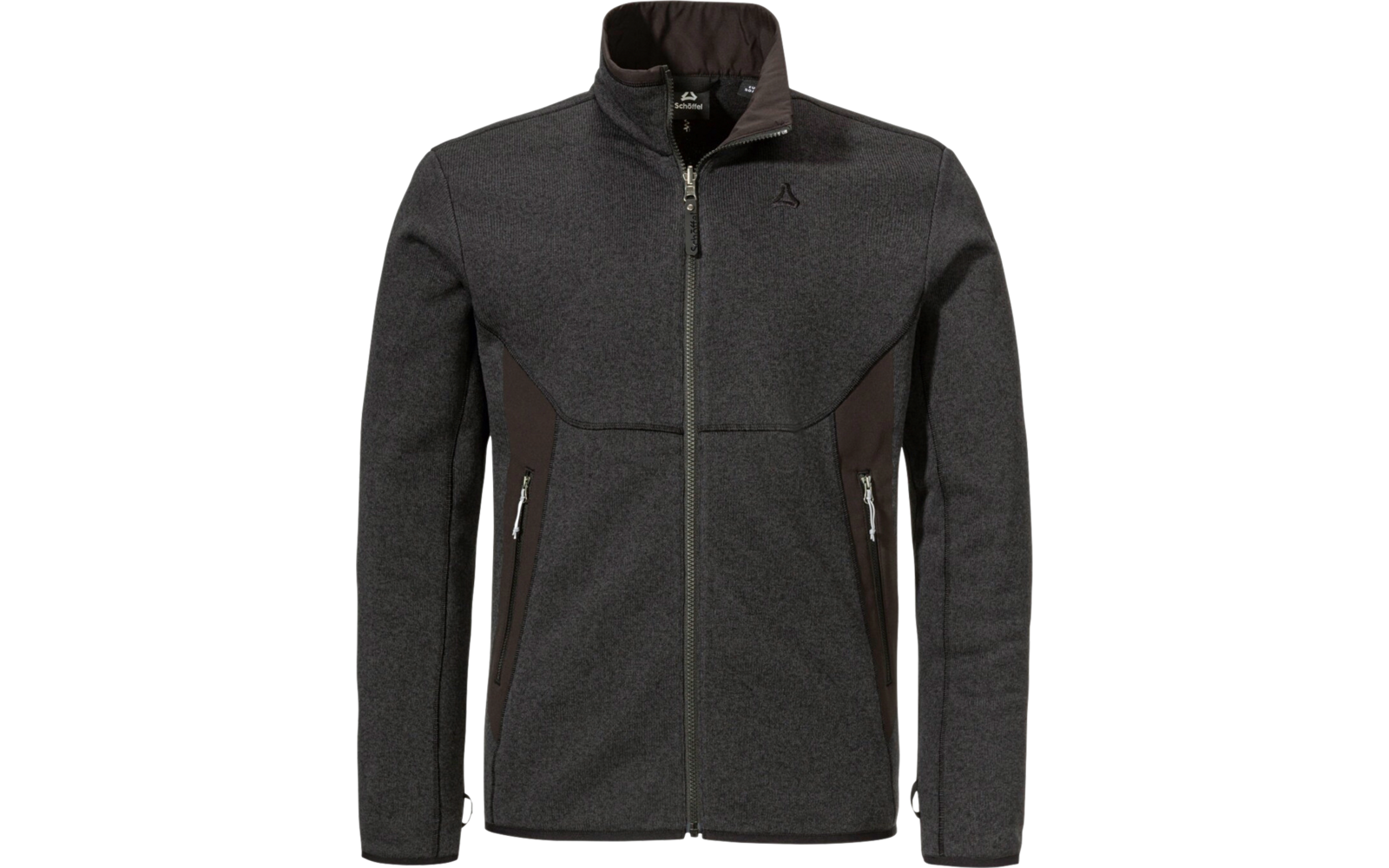 Schwarze Herrenjacke mit Reißverschluss und Stehkragen