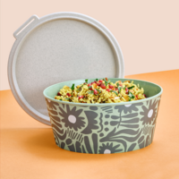 Koziol Blomster Box schaal met deksel 2,2 liter stapelbaar / luchtdicht / lekvrij natuur bladgroen bloei