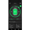 Smartphone-Bildschirm mit zentralem Zylindersymbol, grün gefülltem Innenbereich und Text '92 %', grüner Kreisring, oben Titel 'Flasche 1', grünes Badge '5 kg', Status 'Verbunden', Batterie '60%', Text 'Gas reicht für 82.1 Tage'