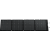 Mehrere schwarze Solarmodule nebeneinander auf weißem Hintergrund