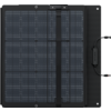 Aufgeklapptes faltbares Solarpanel mit Anschlusskabel