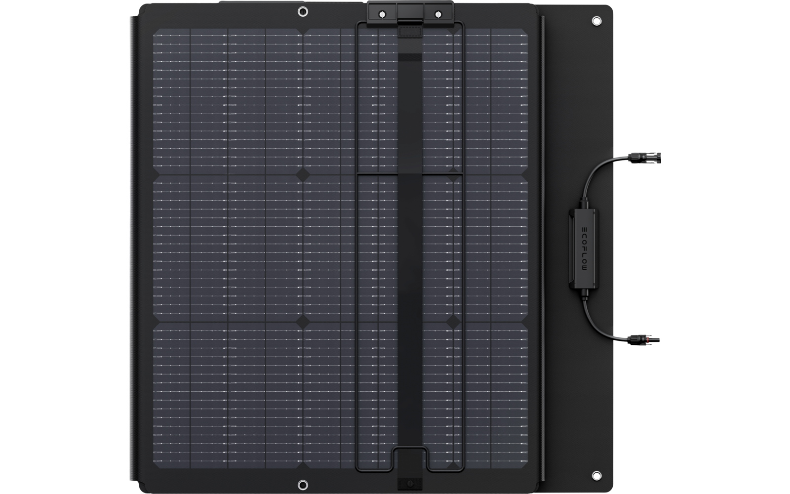 Panneau solaire pliable ouvert avec câble de connexion