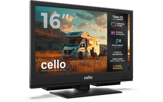 Product afbeelding Cello CTrav Smart Tizen OS Camping LED TV mit Triple Tuner, WLAN, Bluetooth, 12/24/230 V 1