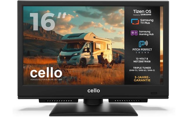 Product afbeelding Cello CTrav Smart Tizen OS Camping LED TV mit Triple Tuner, WLAN, Bluetooth, 12/24/230 V 1