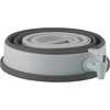 Seau pliable gris et blanc avec robinet de sortie