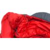 Rode dons slaapzak met grijze rits op witte achtergrond