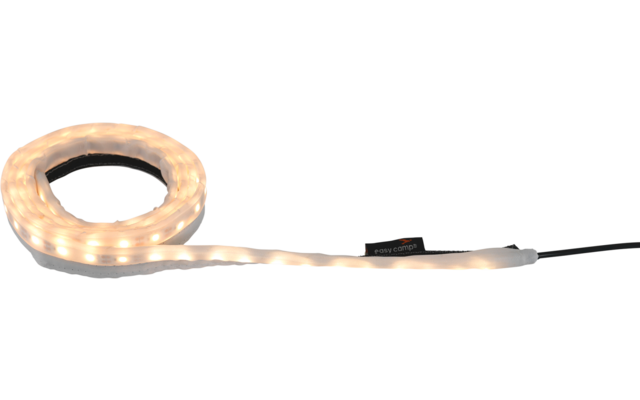 Aufgerolltes LED-Lichtband mit Verbindungsstück und Kabel