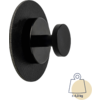 Zwarte wandhaak met ronde basis en knop, 3M-logo linksboven, gewichtslimiet 4 kg rechtsonder