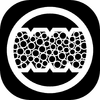 Symbol with two arrows and circles inside a rounded square