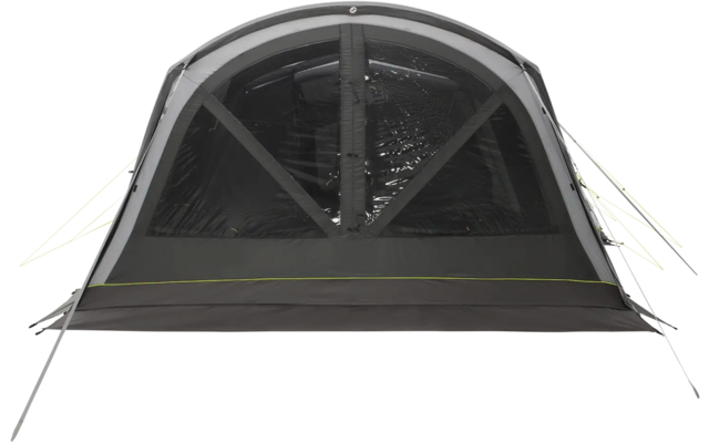 Zelt mit geöffneter Eingangstür und Netzfenster