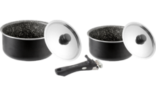 549004 - Brunner Pirate Pot Topfset 5-teilig Stone Rock Antihaftbeschichtung und abnehmbarer Griff