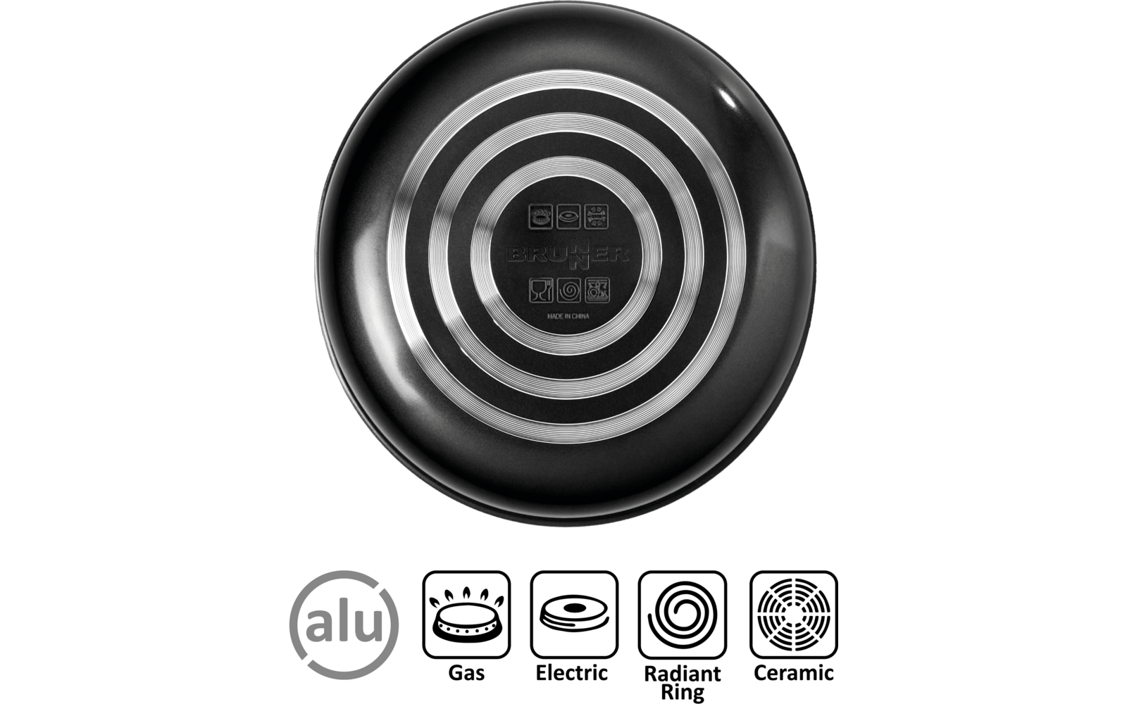 Produktbild Brunner Pirate Pot Topfset 5-teilig Stone Rock Antihaftbeschichtung und abnehmbarer Griff 1