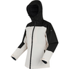 weiße und schwarze Jacke mit Kapuze