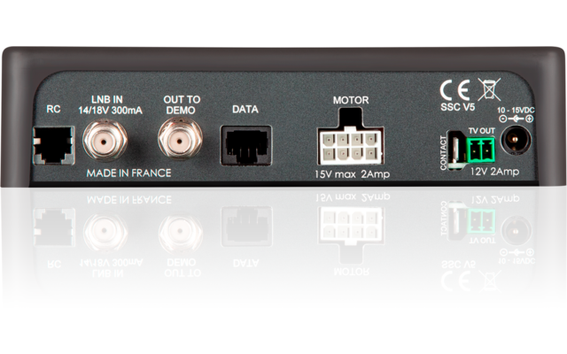 Modulo di controllo satellitare e televisore Alden AS480-SG-G30-S190BT composto da antenna AS4 HD SKEW modulo di controllo S.S.C. HD e televisore Smartwide 19 pollici