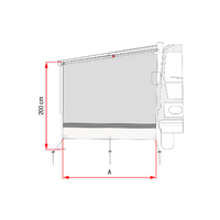 Fiamma Sun View Markisenaufsatz Seitenwand für F80L, Sonnenschutz Markise Vorderwand
