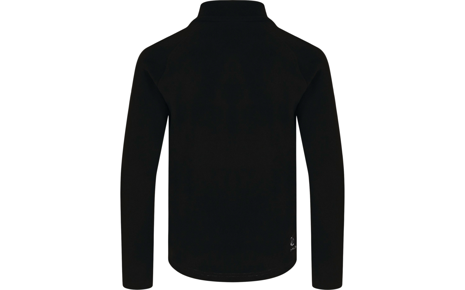 Schwarzer Pullover von hinten, mit langem Arm und Stehkragen