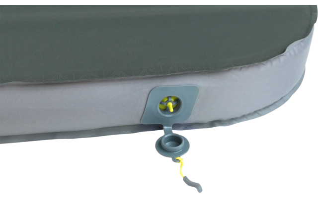 Luchtbed met opblaasventiel close-up