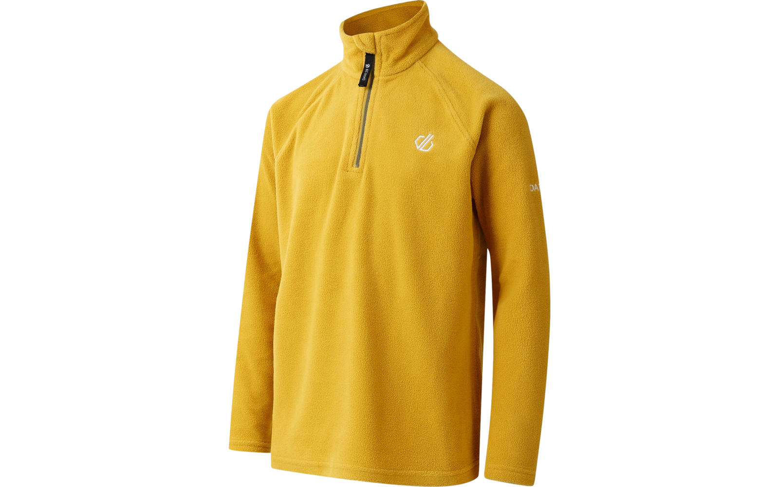Gelbes Langarmshirt mit halbem Reißverschluss und Stehkragen