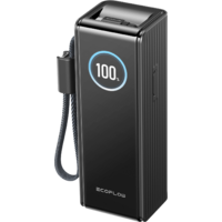 EcoFlow Rapid 25K USB-C Powerbank 25 000 mAh / 170 W mit 2 integrierten 100 W Kabeln schwarz