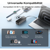 Abbildung von drei verschiedenen Ladekabeln neben einem Laptop und einer Smartwatch