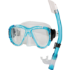 Taucherbrille und Schnorchel in Blau und Transparent