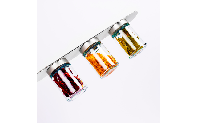 silwy® delicatessen magnetische glazen WIT & CLASSY (192 ml) incl. metalen staafje - 3-delige set