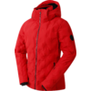 Rote Steppjacke mit Kapuze und Reißverschluss