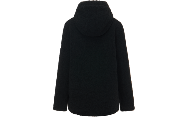 Giacca in pile nera con cappuccio, vista posteriore
