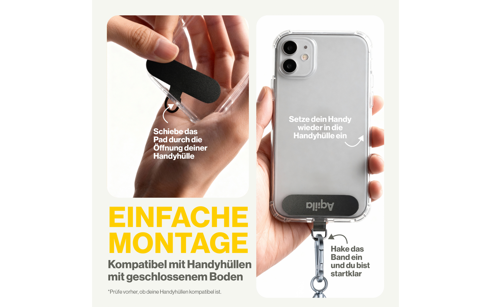 Product afbeelding Aqila Lanyard Power Cable Smartphone-Trageband mit USB-C 60 W 1