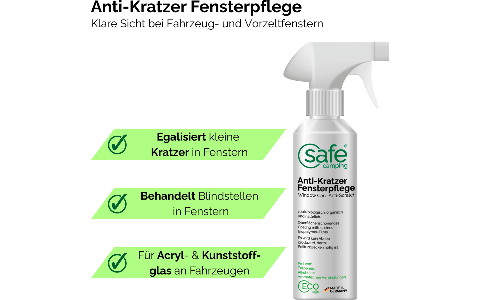 Produktbild Safe Camping Anti-Kratzer Fensterpflege f&uuml;r Acrylglas und PVC 1