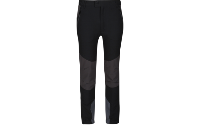 Pantalon de plein air noir avec renforts gris aux genoux, vue de face