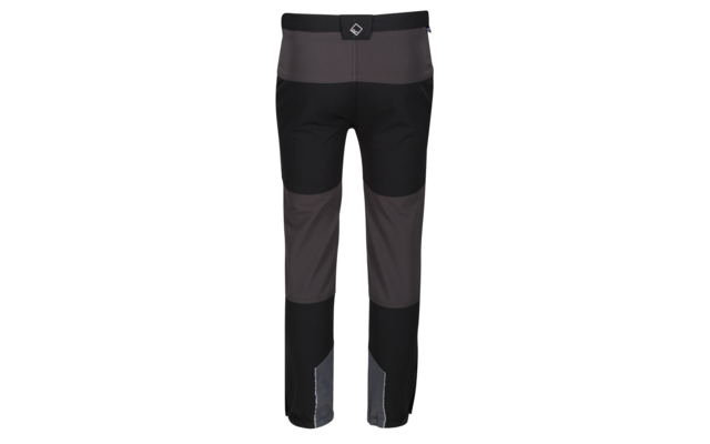 Pantalon de travail noir et gris foncé avec plusieurs poches et des détails réfléchissants sur la partie inférieure de la jambe