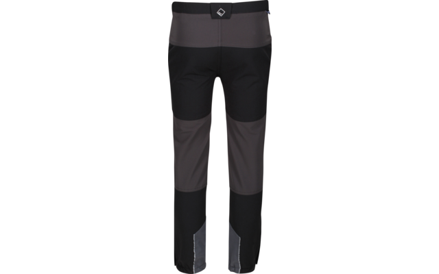 Pantalon de travail noir et gris foncé avec plusieurs poches et des détails réfléchissants sur la partie inférieure de la jambe