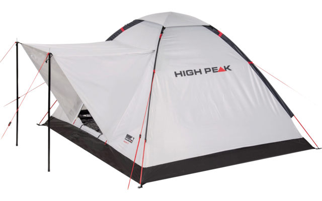Tienda de campaña cúpula High Peak Beaver 3 Free Standing de techo simple para 3 personas Blanca