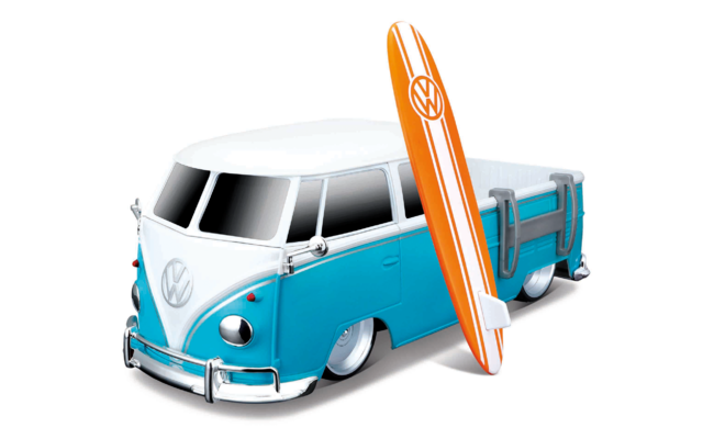 Bauer VW Bus T1 Pick-Up Voiture radiocommandée 2,4 GHz 1:16 Turquoise/Blanc
