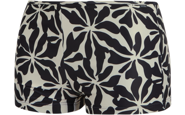 Kurze Badehose mit schwarz-weißem Blättermuster