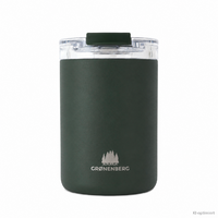 Mug isotherme Groenenberg en acier inoxydable recycl&eacute;, anti-fuites, motif &laquo; forest &raquo;, 320 ml