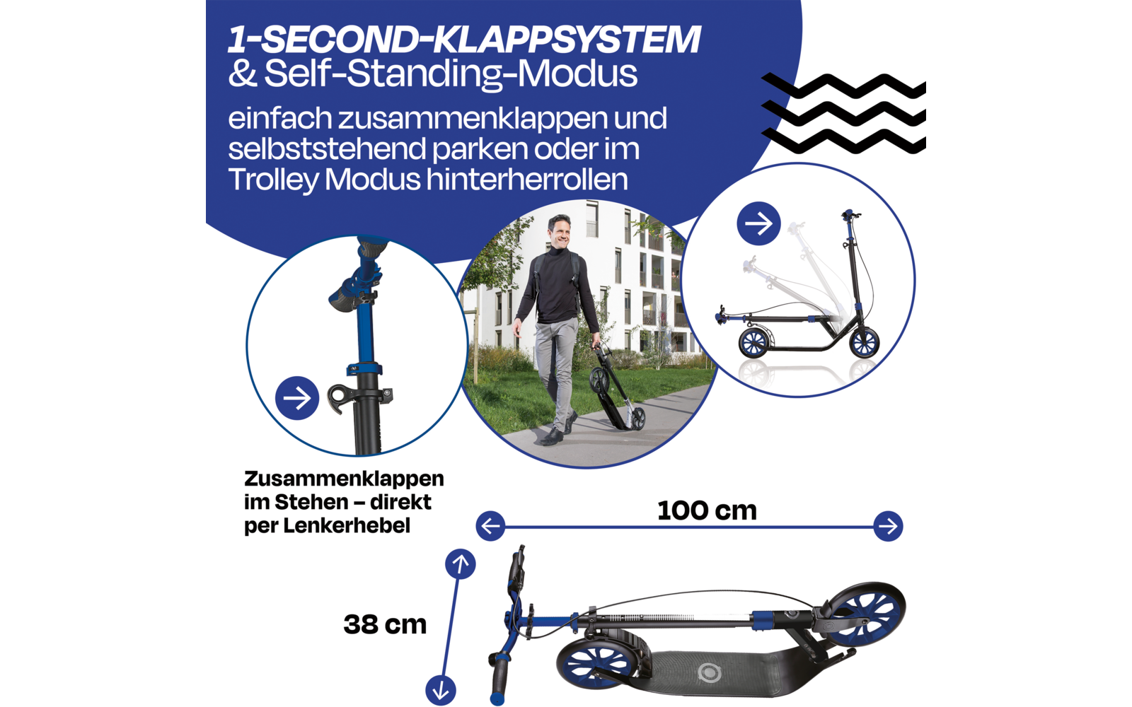 Produktbild Globber One NL 230 Ultimate Zweirad Scooter klappbar mit Handbremse 1