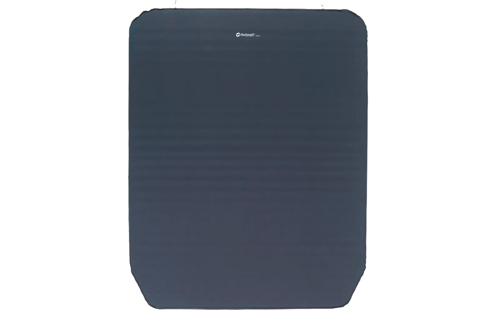 Donkerblauw rechthoekig object met afgeronde hoeken en licht geribbelde oppervlakte