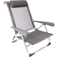 Beach Chair Incl. Head Cushion Grey Bo-Camp Saint-Tropez