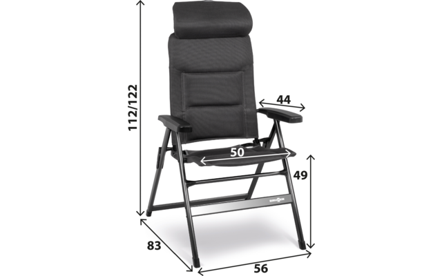 Produktbild Brunner Aravel H2L Klappstuhl mit h&ouml;henverstellbarer Kopfst&uuml;tze 1