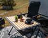 Berger Roya Alu-Bambus Rolltisch schwarz 110 x 70 cm