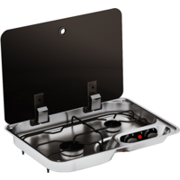 CAN 2-pits gaskookplaat 530 x 340 x 105 mm met glazen afdekplaat