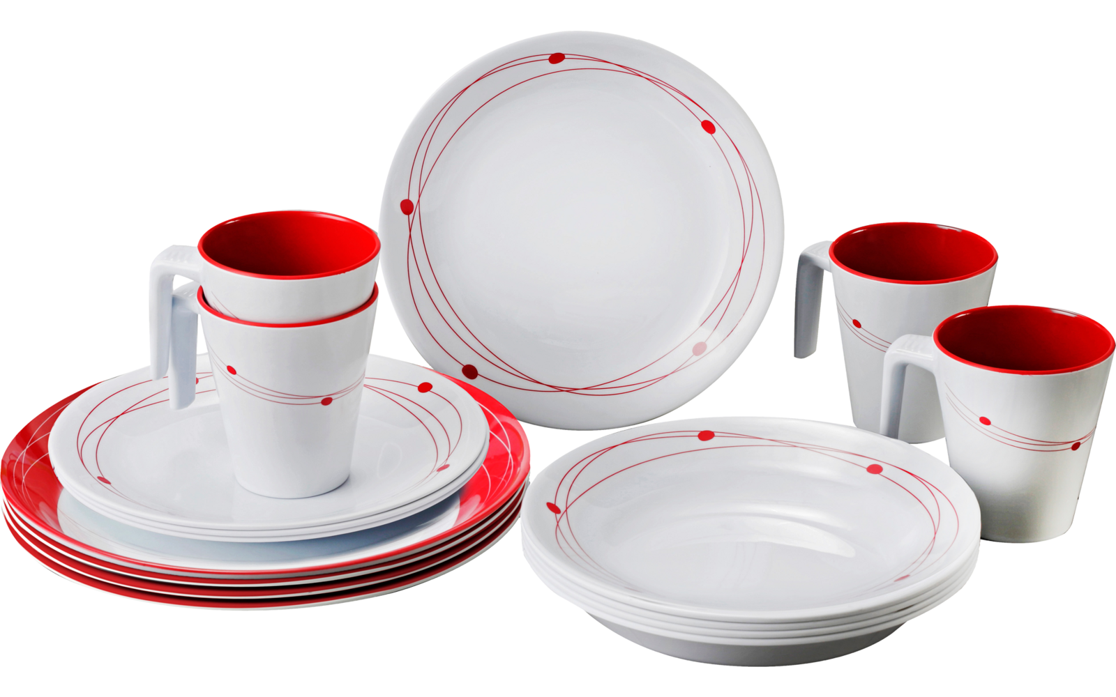 Produktbild Brunner Melamin Geschirrset Antirutsch, BPA-frei und bruchunempfindlich 16-teilig 1